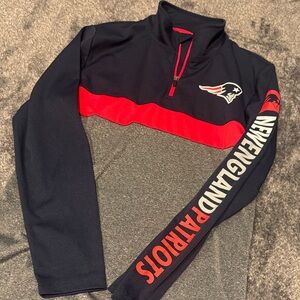 NFL Patriots Boys Zip-Up Long Sleeve - Navy, Red, and Gray